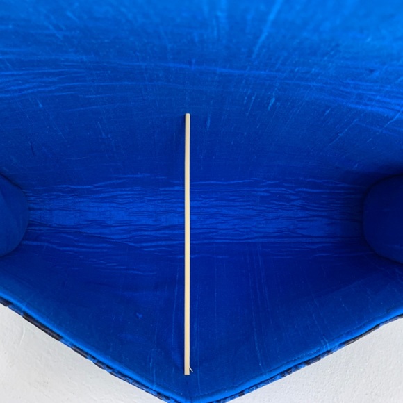 Blue Vinyl Snake print Clutch - Picture 7 of 9